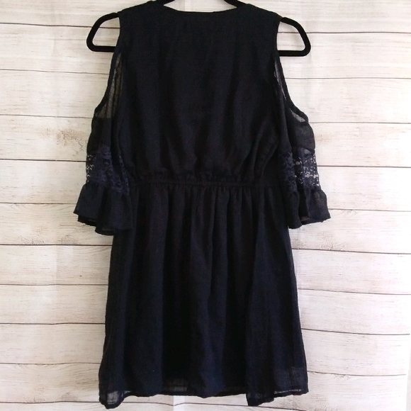 Band of Gypsy Black Dress With Cold Shoulder cut outs - Picture 2 of 6